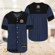 Sleek Black Vertical Striped Miller Lite Baseball Jersey