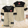Sleek Black Vertical Striped Jameson Baseball Jersey, 