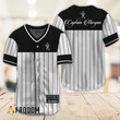 Sleek Black Vertical Striped Captain Morgan Baseball Jersey
