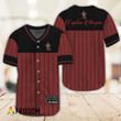 Sleek Black Vertical Striped Captain Morgan Baseball Jersey