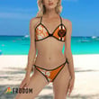 Summer Floral Blend Striped Jagermeister Bikini Set Swimsuit Beach