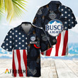 Personalized Tropical Vibes American Flag Busch Light Hawaiian Shirt