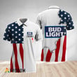 Personalized Bud Light American Flag Polo Shirt