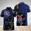 Personalized Tropical Pabst Blue Ribbon God Polo Shirt