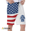 Vintage USA Flag Fourth Of July Pabst Blue Ribbon Hawaiian Shorts