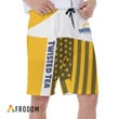 Summer American Flag Patch Twisted Tea Hawaiian Shorts