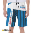 Summer American Flag Patch Natural Light Hawaiian Shorts