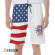 Vintage USA Flag Fourth Of July Miller Pilsner Hawaiian Shorts