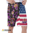 Crown Royal Flower American Flag Hawaiian Shorts