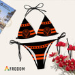 Orange Stripe Jagermeister Bikini Set Swimsuit Jumpsuit Beach