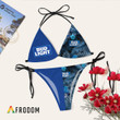 Tropical Floral Bud Light Triangl Bikini Set Swimsuit