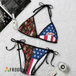Tropical American Flag Budweise Bikini Set Swimsuit Beach