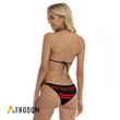 Red Stripe Jim Beam Triangle Bikini Set Swimsuit
