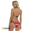White Stripe Coors Light Triangle Bikini Set Swimsuit
