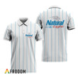 Natural Light White Stripe Pattern Polo Shirt
