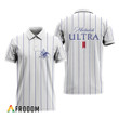 Michelob ULTRA White Stripe Pattern Polo Shirt