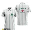 Jameson Whiskey White Stripe Pattern Polo Shirt