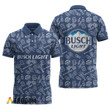 Busch Light Blue Doodle Art Polo Shirt 
