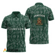 Jameson Whiskey Green Doodle Art Polo Shirt