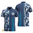 Busch Light Tropical Palm Hawaiian Polo Shirt