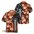 Jagermeister American Flag Tropical Flower Hawaiian Shirt