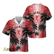 Fireball Whisky Tropical Coconut Palms Hawaiian Shirt