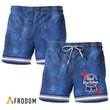 Pabst Blue Ribbon Star Print Bermuda Hawaiian Shirt & Shorts Set