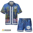 Busch Light Star Print Bermuda Hawaiian Shirt & Shorts Set