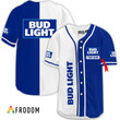 Personalized Bud Light Blue and White Basic Baseball Jersey