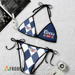 Diamond Pattern Coors Banquet Triangle Bikini Set