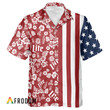 Miller Lite Patriotic Tropical Hawaiian Shirt
