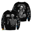 Bud Light Rock And Roll Skeleton Skull Sweatshirt