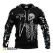 Michelob ULTRA Rock And Roll Skeleton Skull Hoodie & Zip Hoodie
