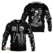 Miller Lite Rock And Roll Skeleton Skull Hoodie & Zip Hoodie