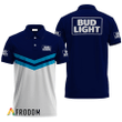 Bud Light Blue Tennis Polo Shirt