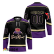 Personalized Crown Royal Black And Purple Hockey Jersey
