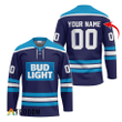 Personalized Bud Light Blue Hockey Jersey