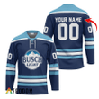 Personalized Busch Light Blue Hockey Jersey