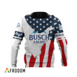 Personalized Busch Light USA Flag Hoodie & Zip Hoodie