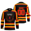 Personalized Black Born To Drink Fireball Whiskey and Play Hockey Jersey