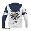 Personalized White and Blue Miller Lite Claw Hoodie & Zip Hoodie