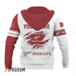 Personalized White and Red Miller High Life Claw Hoodie & Zip Hoodie
