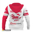 Personalized White and Red Coors Light Claw Hoodie & Zip Hoodie