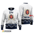 Personalized Miller Lite White Reindeer Ugly Sweater