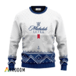 Personalized Michelob ULTRA White Reindeer Ugly Sweater