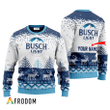 Personalized Busch Light Reindeer Ugly Sweater