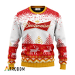 Personalized Budweiser Reindeer Ugly Sweater