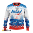 Personalized Natural Light Reindeer Ugly Sweater