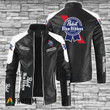 Premium Black Pabst Blue Ribbon Leather Jacket