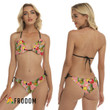 Jim Beam Pineapple Aloha Bikini Set Swimsuit Beach